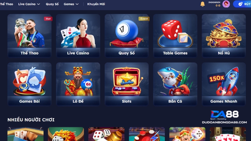 Sảnh game Hogaming đình đám với giao diện đầy sắc màu