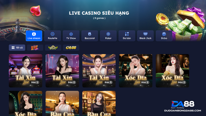 Dễ dàng trải nghiệm tại sảnh live casino