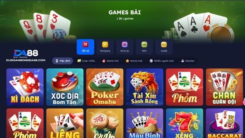 Đa dạng tựa game tại game bài đổi thưởng