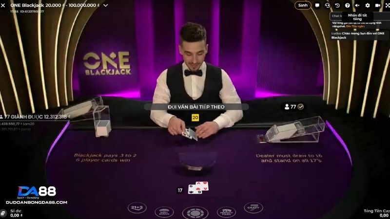 Blackjack tại sảnh game casino live