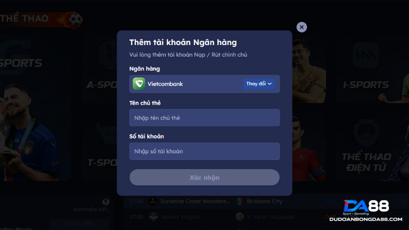 Nạp tiền E Sports để tham gia đổi thưởng