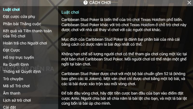 Đầy đủ luật chơi game bài poker trực tuyến