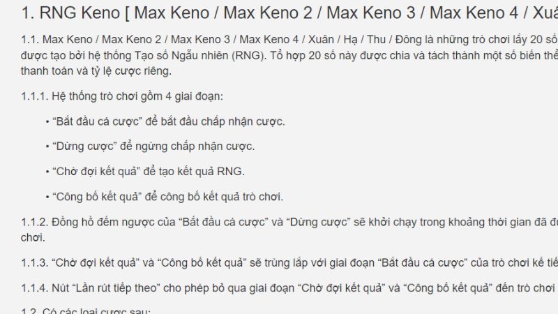 Quy tắc tham gia cá cược Saba keno trực tuyến